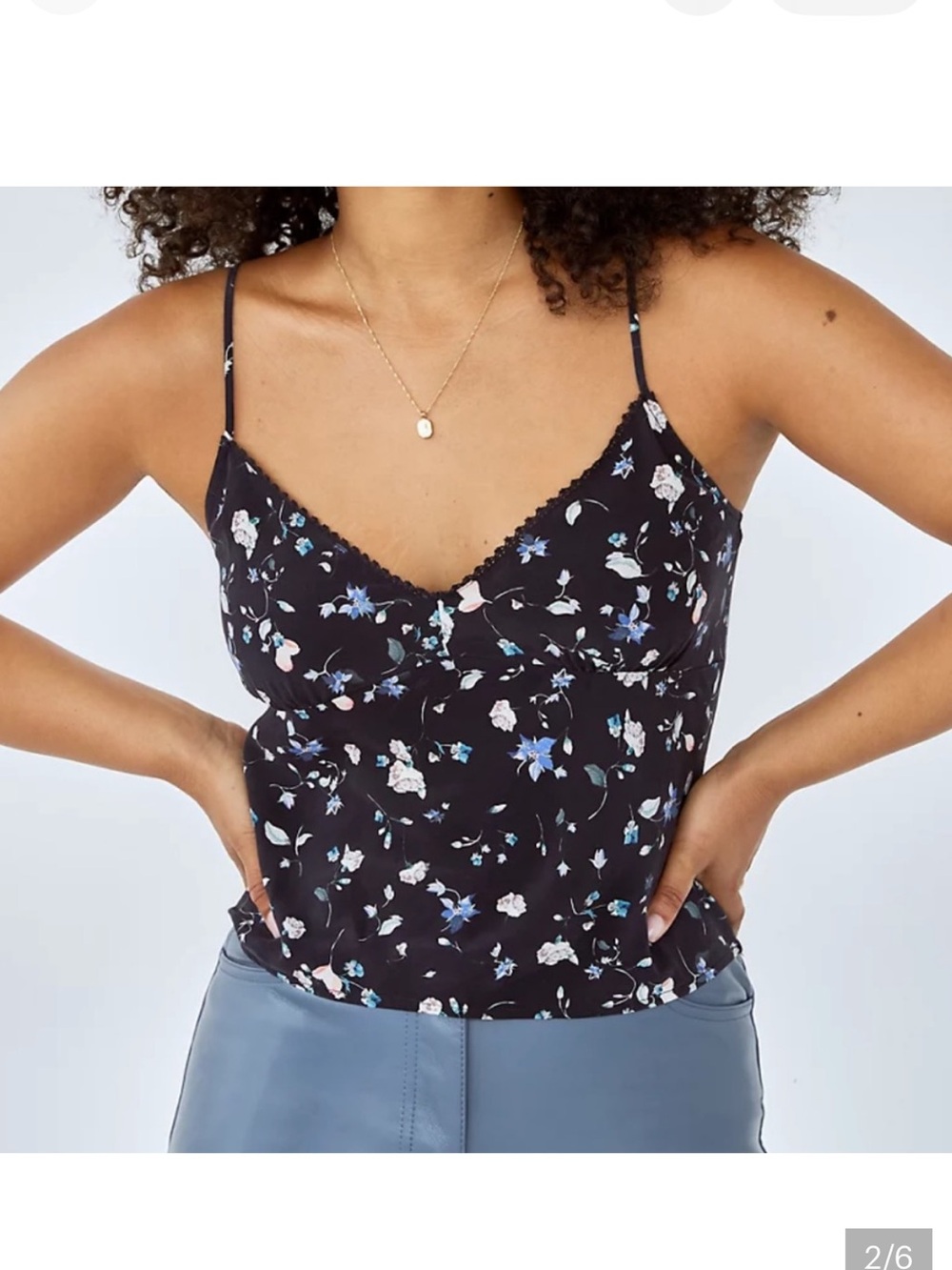 Wilfred Naomi Floral Lace-Trim Cami Top